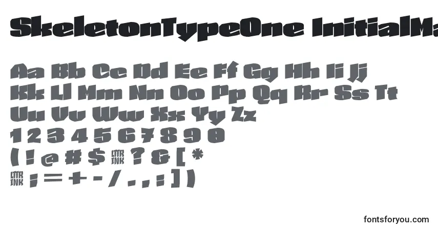 A fonte SkeletonTypeOne InitialMax – alfabeto, números, caracteres especiais