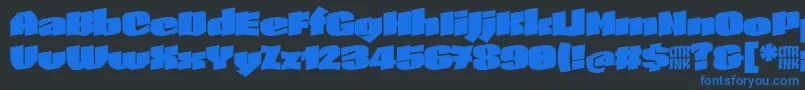 SkeletonTypeOne InitialMax Font – Blue Fonts on Black Background
