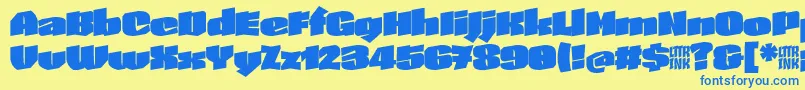 SkeletonTypeOne InitialMax Font – Blue Fonts on Yellow Background