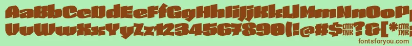 SkeletonTypeOne InitialMax Font – Brown Fonts on Green Background