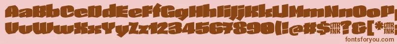 SkeletonTypeOne InitialMax Font – Brown Fonts on Pink Background