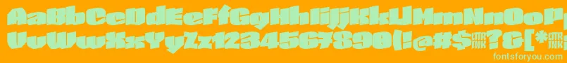 SkeletonTypeOne InitialMax Font – Green Fonts on Orange Background