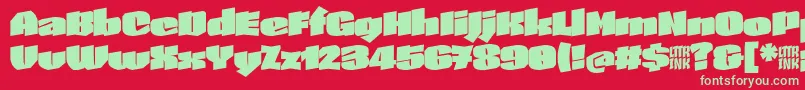 SkeletonTypeOne InitialMax Font – Green Fonts on Red Background