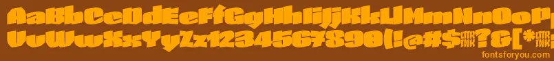SkeletonTypeOne InitialMax Font – Orange Fonts on Brown Background