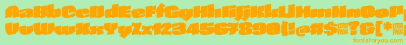SkeletonTypeOne InitialMax Font – Orange Fonts on Green Background