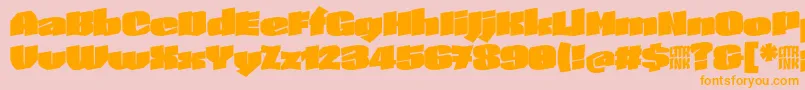 SkeletonTypeOne InitialMax Font – Orange Fonts on Pink Background