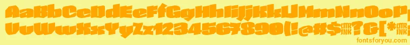 SkeletonTypeOne InitialMax Font – Orange Fonts on Yellow Background