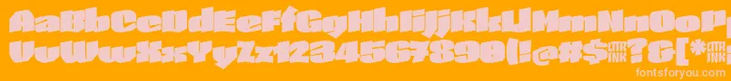 SkeletonTypeOne InitialMax Font – Pink Fonts on Orange Background