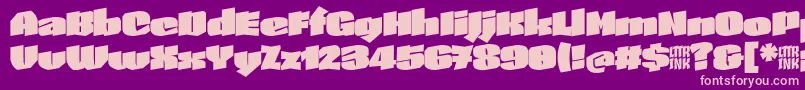SkeletonTypeOne InitialMax Font – Pink Fonts on Purple Background