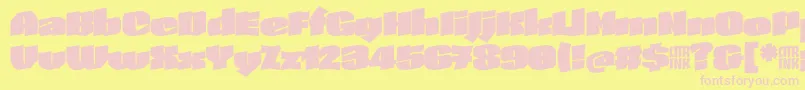SkeletonTypeOne InitialMax Font – Pink Fonts on Yellow Background
