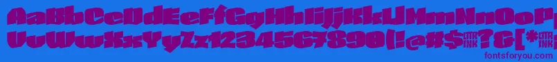 SkeletonTypeOne InitialMax Font – Purple Fonts on Blue Background
