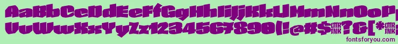 SkeletonTypeOne InitialMax Font – Purple Fonts on Green Background