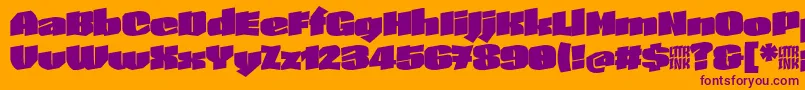 SkeletonTypeOne InitialMax Font – Purple Fonts on Orange Background