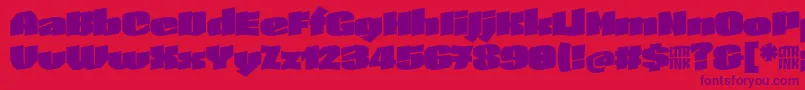 SkeletonTypeOne InitialMax Font – Purple Fonts on Red Background