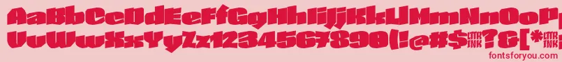 SkeletonTypeOne InitialMax Font – Red Fonts on Pink Background