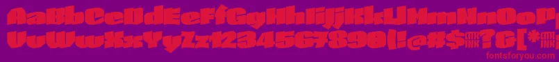 SkeletonTypeOne InitialMax Font – Red Fonts on Purple Background