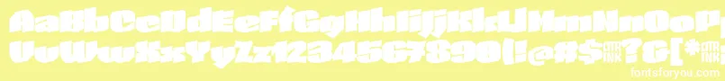 SkeletonTypeOne InitialMax Font – White Fonts on Yellow Background