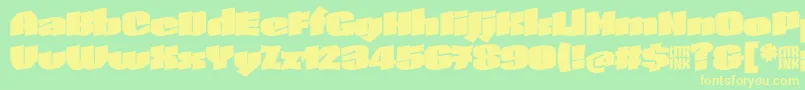 SkeletonTypeOne InitialMax Font – Yellow Fonts on Green Background