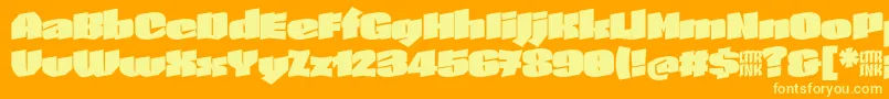 SkeletonTypeOne InitialMax Font – Yellow Fonts on Orange Background