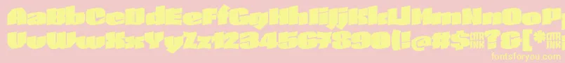 SkeletonTypeOne InitialMax Font – Yellow Fonts on Pink Background