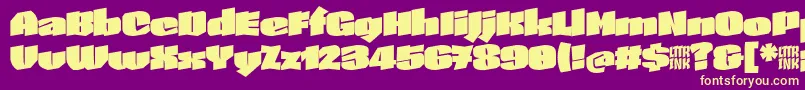 SkeletonTypeOne InitialMax Font – Yellow Fonts on Purple Background
