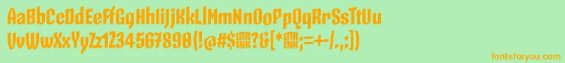 SkeletonTypeOne PosterBlack-Schriftart – Orangefarbene Schriften auf grünem Hintergrund