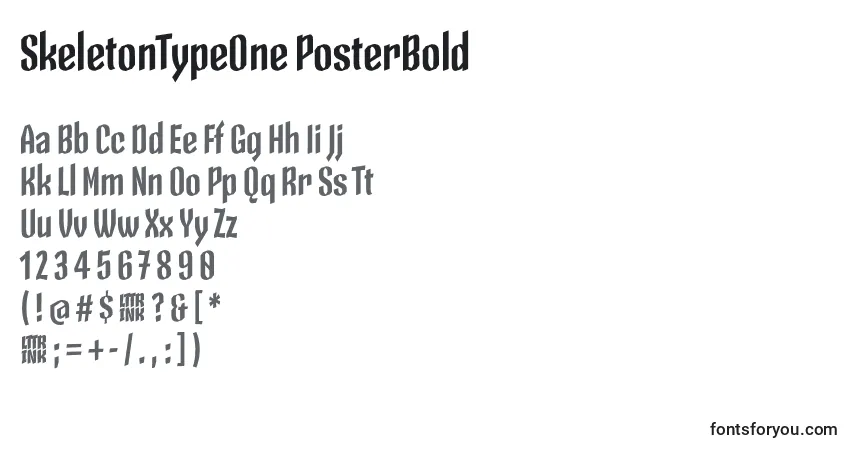 Schriftart SkeletonTypeOne PosterBold – Alphabet, Zahlen, spezielle Symbole