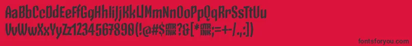 Шрифт SkeletonTypeOne PosterBold – чёрные шрифты на красном фоне