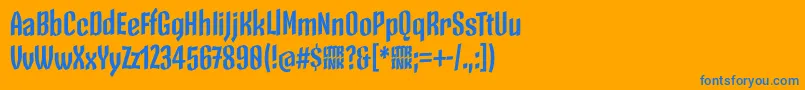 Шрифт SkeletonTypeOne PosterBold – синие шрифты на оранжевом фоне