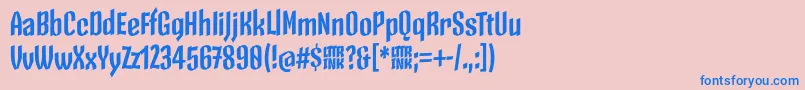 Шрифт SkeletonTypeOne PosterBold – синие шрифты на розовом фоне