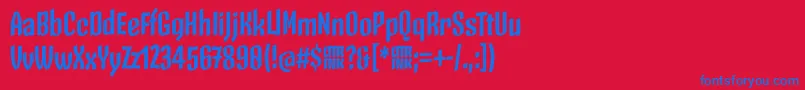 Police SkeletonTypeOne PosterBold – polices bleues sur fond rouge