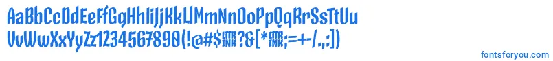 Czcionka SkeletonTypeOne PosterBold – niebieskie czcionki na białym tle