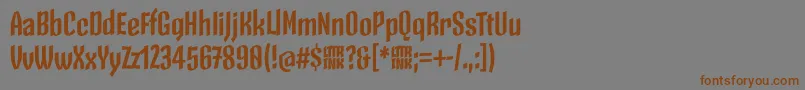 フォントSkeletonTypeOne PosterBold – 茶色の文字が灰色の背景にあります。