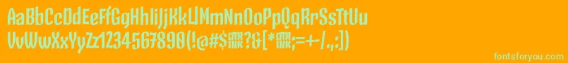 Шрифт SkeletonTypeOne PosterBold – зелёные шрифты на оранжевом фоне