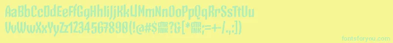 Czcionka SkeletonTypeOne PosterBold – zielone czcionki na żółtym tle
