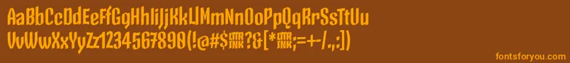 Шрифт SkeletonTypeOne PosterBold – оранжевые шрифты на коричневом фоне
