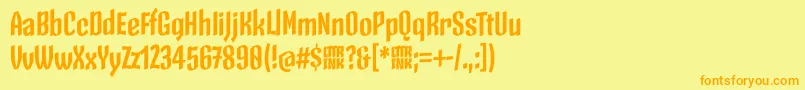 Police SkeletonTypeOne PosterBold – polices orange sur fond jaune