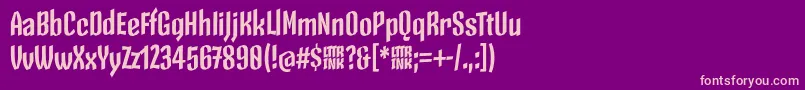 SkeletonTypeOne PosterBold-fontti – vaaleanpunaiset fontit violetilla taustalla
