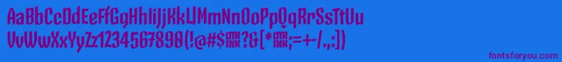 Fonte SkeletonTypeOne PosterBold – fontes roxas em um fundo azul