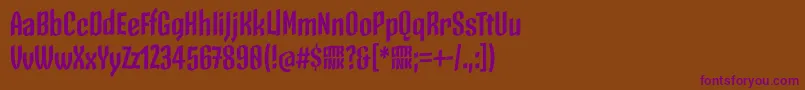 Police SkeletonTypeOne PosterBold – polices violettes sur fond brun