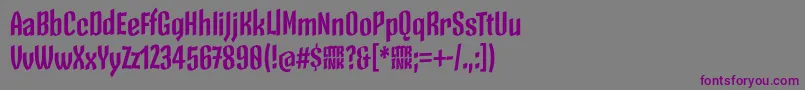 Czcionka SkeletonTypeOne PosterBold – fioletowe czcionki na szarym tle
