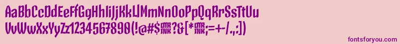 Czcionka SkeletonTypeOne PosterBold – fioletowe czcionki na różowym tle