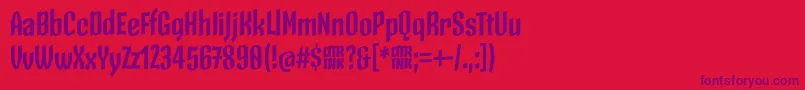 フォントSkeletonTypeOne PosterBold – 赤い背景に紫のフォント
