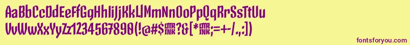 フォントSkeletonTypeOne PosterBold – 紫色のフォント、黄色の背景