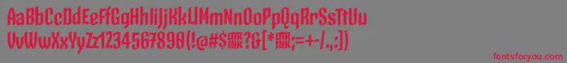 SkeletonTypeOne PosterBold Font – Red Fonts on Gray Background