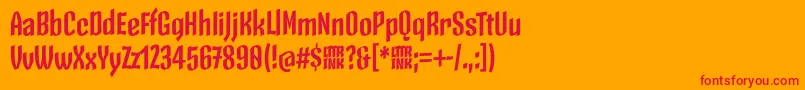 Czcionka SkeletonTypeOne PosterBold – czerwone czcionki na pomarańczowym tle