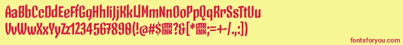 SkeletonTypeOne PosterBold Font – Red Fonts on Yellow Background