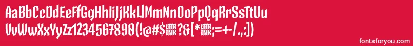 SkeletonTypeOne PosterBold Font – White Fonts on Red Background