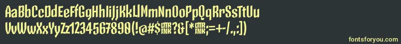 フォントSkeletonTypeOne PosterBold – 黒い背景に黄色の文字