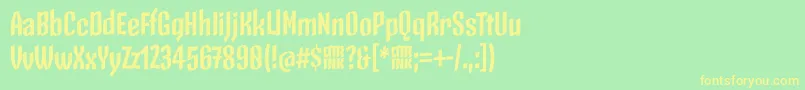fuente SkeletonTypeOne PosterBold – Fuentes Amarillas Sobre Fondo Verde